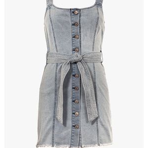 Rewash juniors denim belted dress